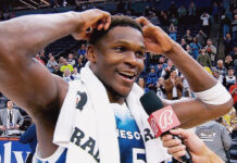 NBA: Popis Edwardsa! Zapakował nad jego głową, później rzucił na zwycięstwo tuż przed nim