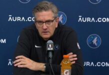 NBA: Trener Timberwolves kontuzjowany. Wszystko przez zderzenie ze swoim zawodnikiem