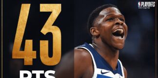 Wyniki NBA: Pierwszy półfinał dla Timberwolves, 43 punkty Edwardsa