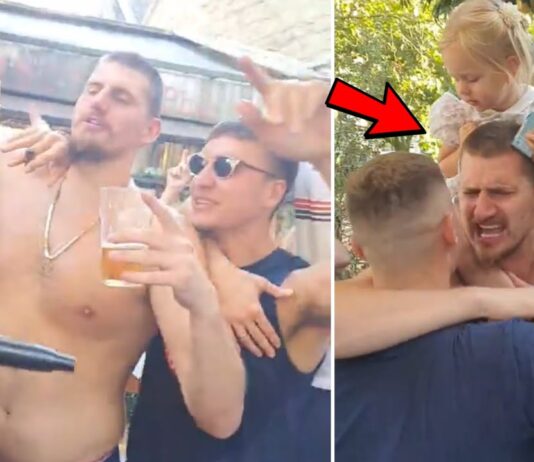 NBA: Ale impreza! Jokić z drinkiem i bez koszulki. Tak się bawi reprezentacja Serbii!