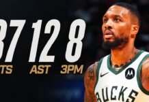 Wyniki NBA: 37 punktów Lillarda, 34 „oczka” Wembanyamy i triple-double Senguna