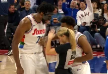 NBA: Embiid nie wytrzymał. Nakrzyczał na panią sędzię