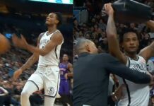 NBA: Podkoszowy Nets odpłynął! Musieli go wyprowadzać z boiska!