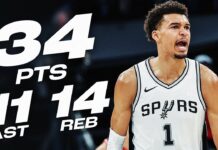 Wyniki NBA: Cavs ograli Celtics, triple-double Wembanyamy i udany powrót Doncicia