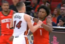 Wyniki NBA: Bójka w Houston. Rzut na zwycięstwo Anthony’ego, kolejna porażka Celtics