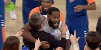 NBA: Kibic Knicks trafił z połowy i świętował z celebrytą!