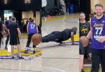 NBA: LeBron robił pompki przez Lukę! Wszystko się nagrało