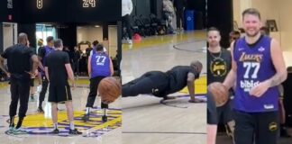 NBA: LeBron robił pompki przez Lukę! Wszystko się nagrało