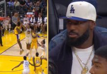 NBA: LeBron James aż wstał z miejsca po tym wsadzie Bronny’ego! (WIDEO)