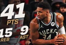 Wyniki NBA: 41 punktów Antetokounmpo w zwycięstwie z Bulls. 15 minut Sochana