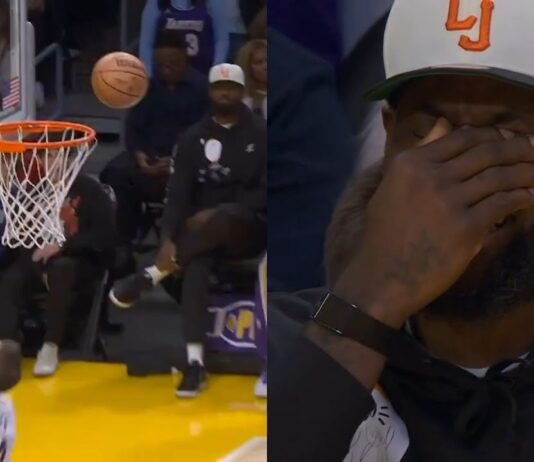 NBA: On się sam zablokował! LeBron nie mógł wytrzymać ze śmiechu