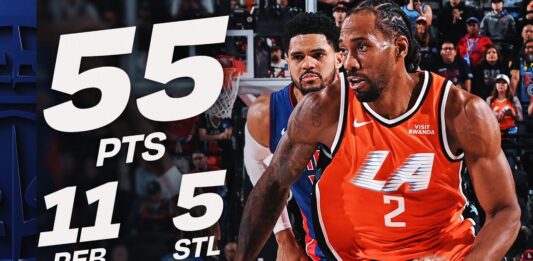 Wyniki NBA: 55 punktów Leonarda, triple-double Barnesa, duet LeBron-Doncić