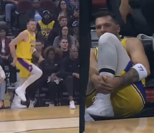 NBA: Doncić spadł z podwyższonego parkietu i doznał kontuzji! Będzie z tego afera?