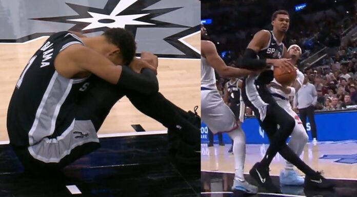 NBA: Wembanyama runął na parkiet. Boli od samego patrzenia na kolano