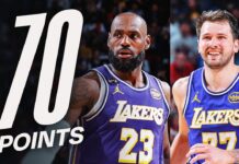 Wyniki NBA: 70 punktów duetu Doncić-James! Wpadki Rockets i Nuggets, Celtics miażdżą Warriors