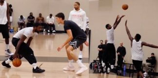 NBA: Kyrie Irving wygląda na zdrowego! Oglądamy trening gwiazd NBA na nowej hali